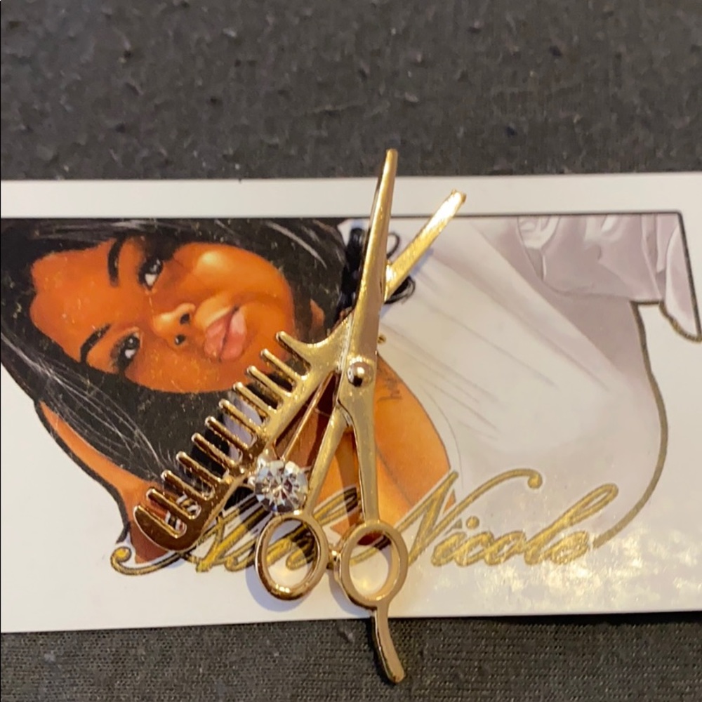 Comb and Scissors Brooch